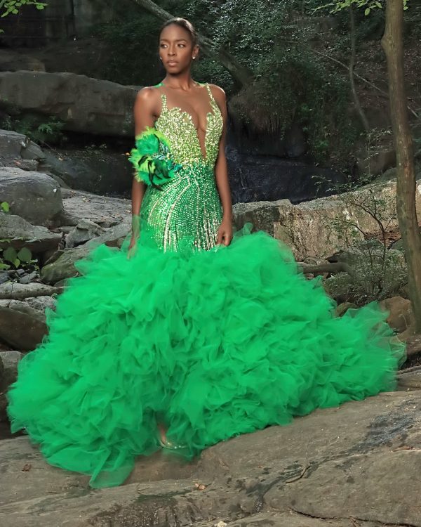 Papillon vert- S.Merritt  Collection Prom Dress