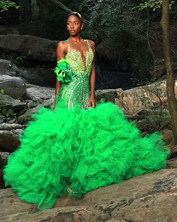 Papillon vert- S.Merritt  Collection Prom Dress - Image 5